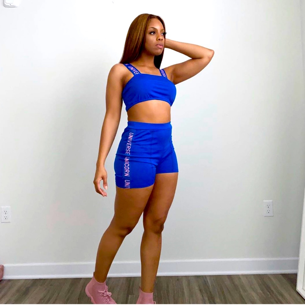 Blue Unicorn University Biker Short SET